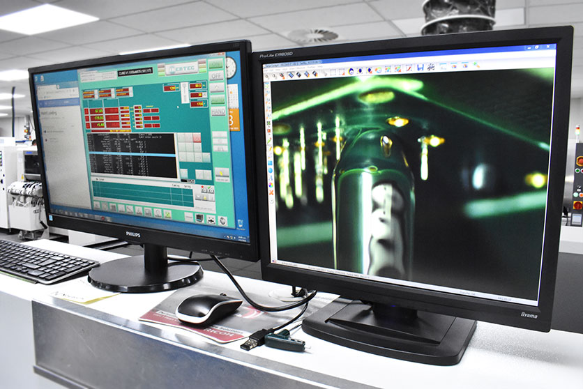 operator view of a selective soldering machine