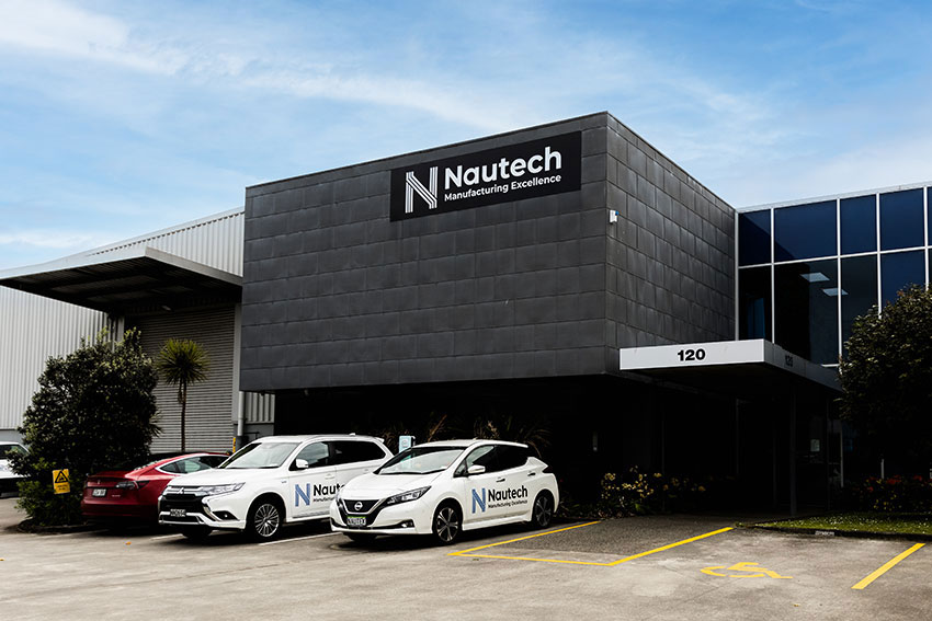 Nautech cars infront of the Nautech building
