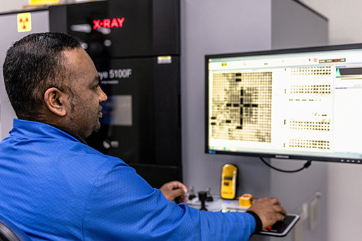 Xray machine checking a pcb